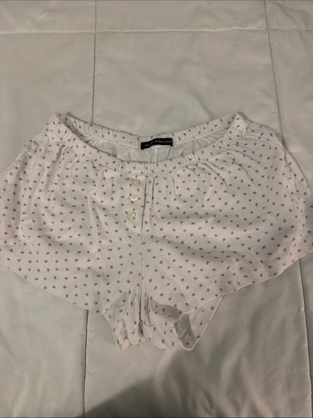 Light Pink Floral Sleep Shorts